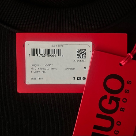 HUGO BOSS long sleeve shirt | Men Med | Black Red Heart | BNWT - Picture 4 of 9